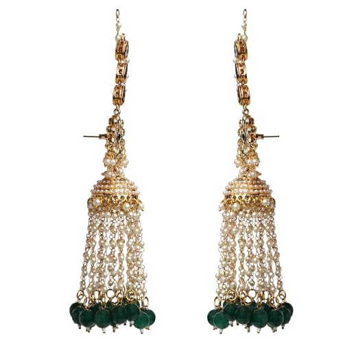 Moti Phool Earrings with Earchain