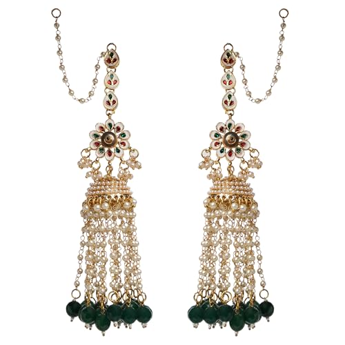 Moti Phool Earrings with Earchain