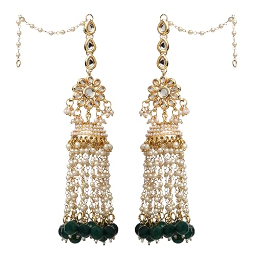 Moti Phool Earrings with Earchain