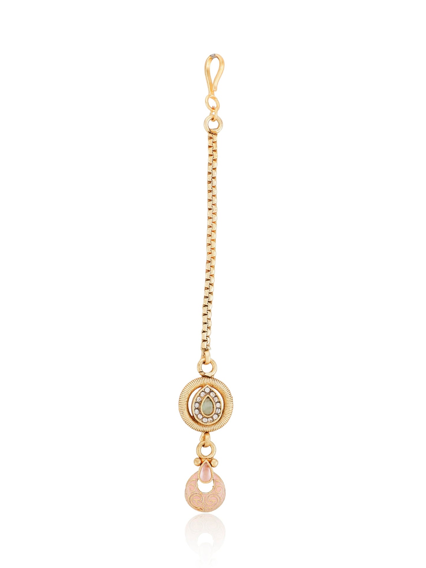 Jewellity Pastel colour Meenakari Gold Necklace With Earrings and Tika For Women/Girls NSTG-192
