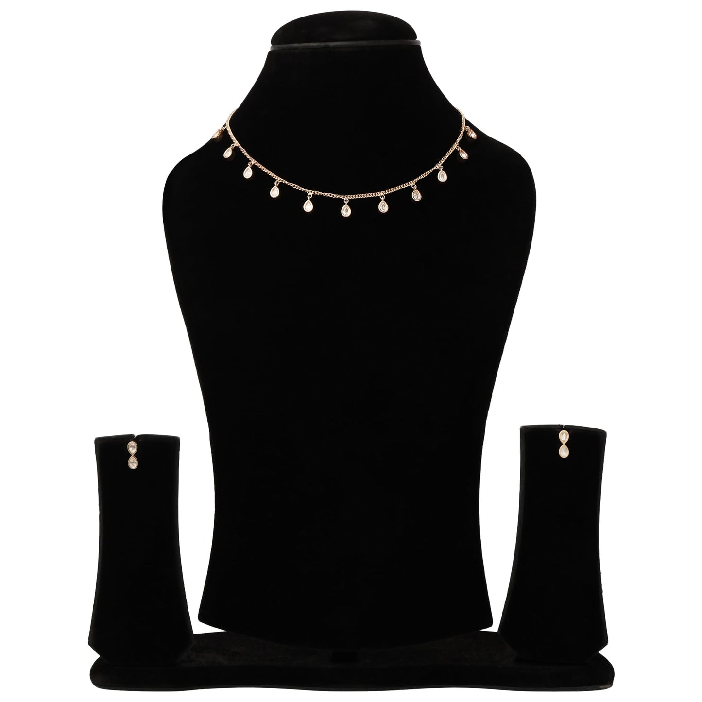Sparkling Droplets Kundan Chain Necklace Set