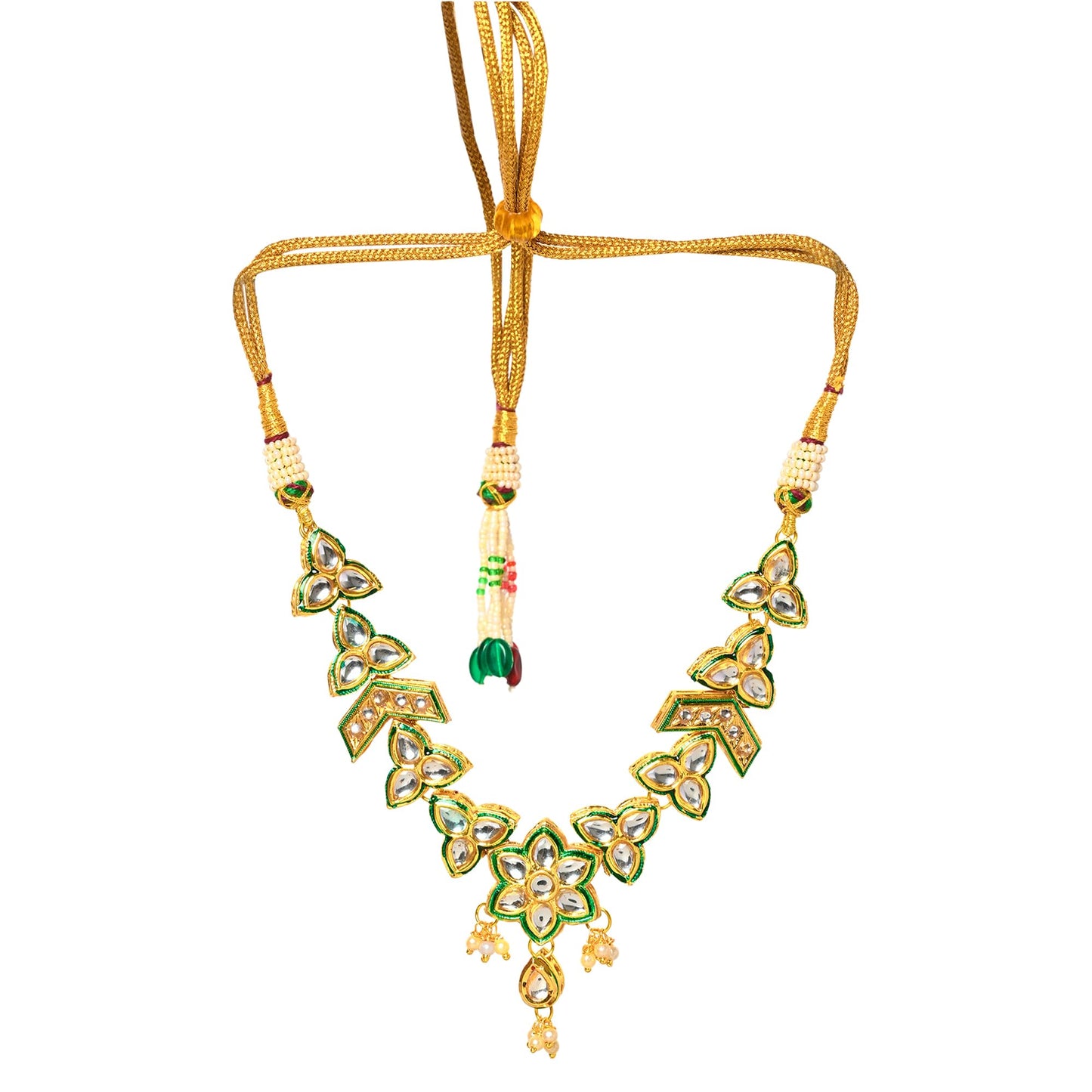 Jewellity Kundan Golden Necklace with Earrings for Girls/Women NSK-5143