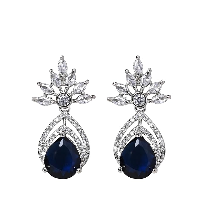 Deep Blue Drop Earrings(ERA-756)
