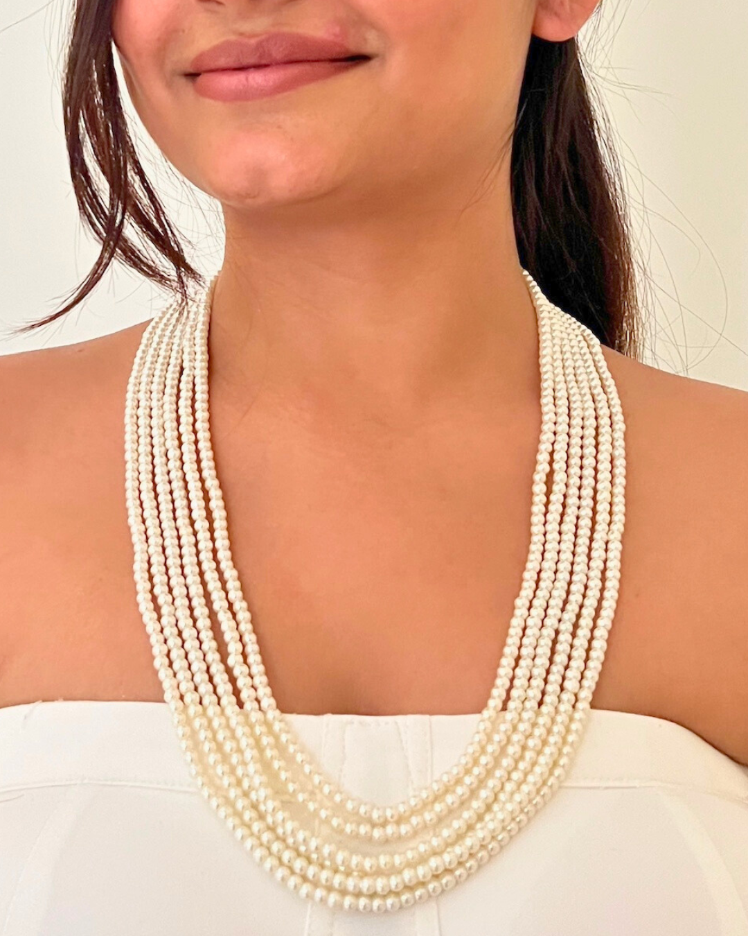 Multi-Layer Design Small Pearls Mala Necklace