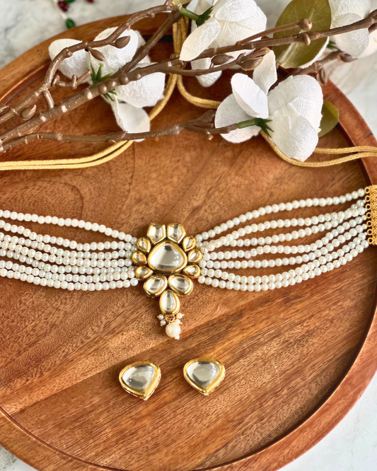 Ivory Pearls Grace Choker Set