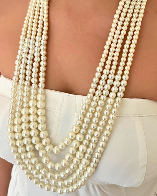 Multi-Layered Pearl Moti Necklace