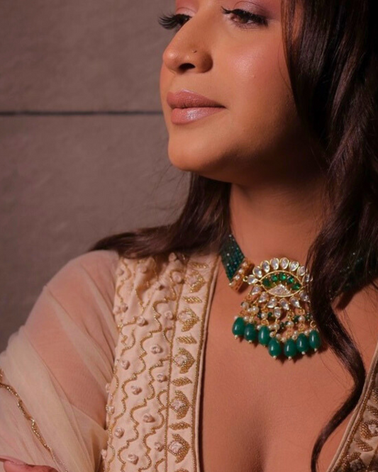 Zari Noor Polki Choker Set