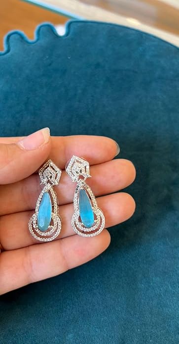Sky Blue Stone Drop earrings (ERA-752)