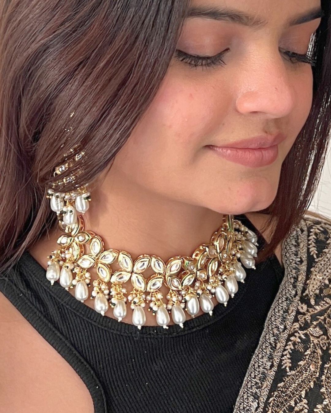 Khoobsurat Kundan Pearl Choker Necklace