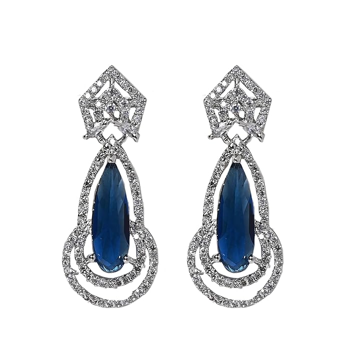 Sky Blue Stone Drop earrings (ERA-752)
