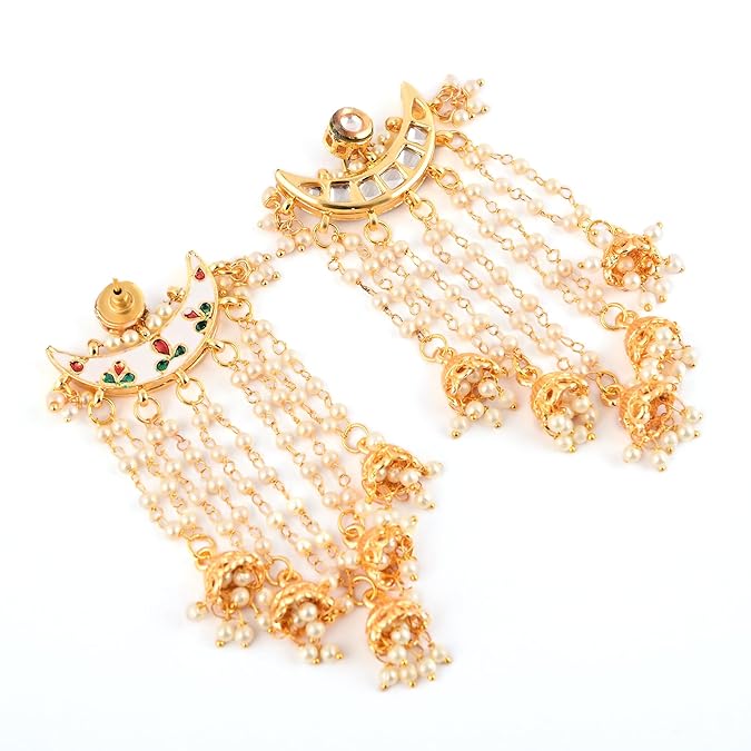 Chand Jhalar with Pearls Earrings