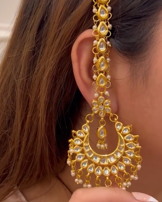 Chandi Sona Earrings with Earchains