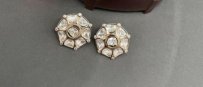Floral Crystal Moissanite Studs