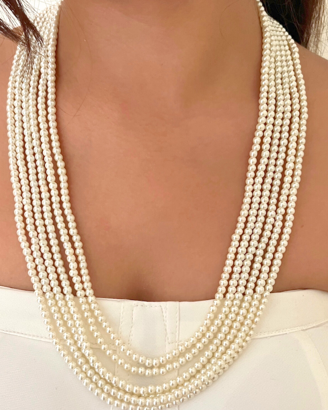 Multi-Layer Design Small Pearls Mala Necklace
