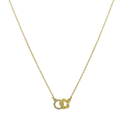 Dainty Crystal Studded Floral Pendant