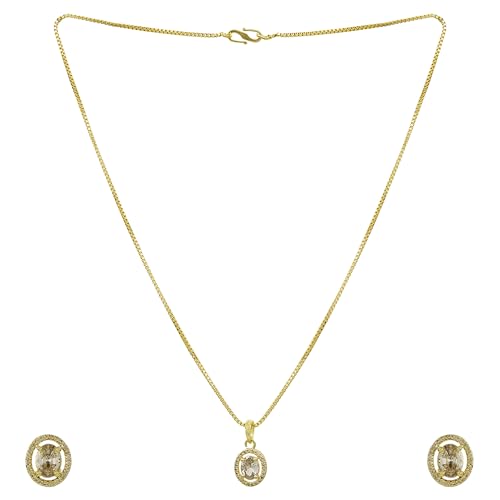 Oval Moissanite Pendant Set