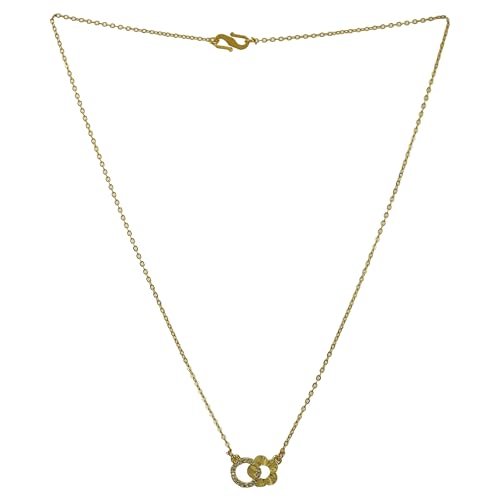 Dainty Crystal Studded Floral Pendant