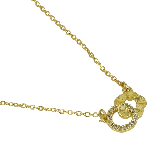 Dainty Crystal Studded Floral Pendant