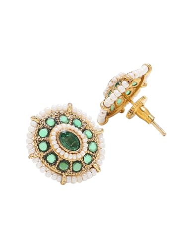 Green Pearls Studs