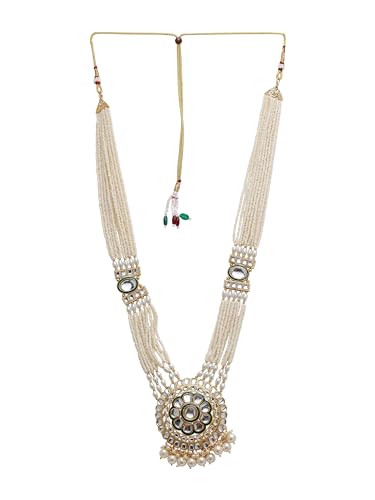 Jewellity White Necklace WIth Earring Kundan Jhumka And Maang Tika Set | Fancy Jewellery For Wedding, Festive, Engagement, Anniversary For Women's And Girl's