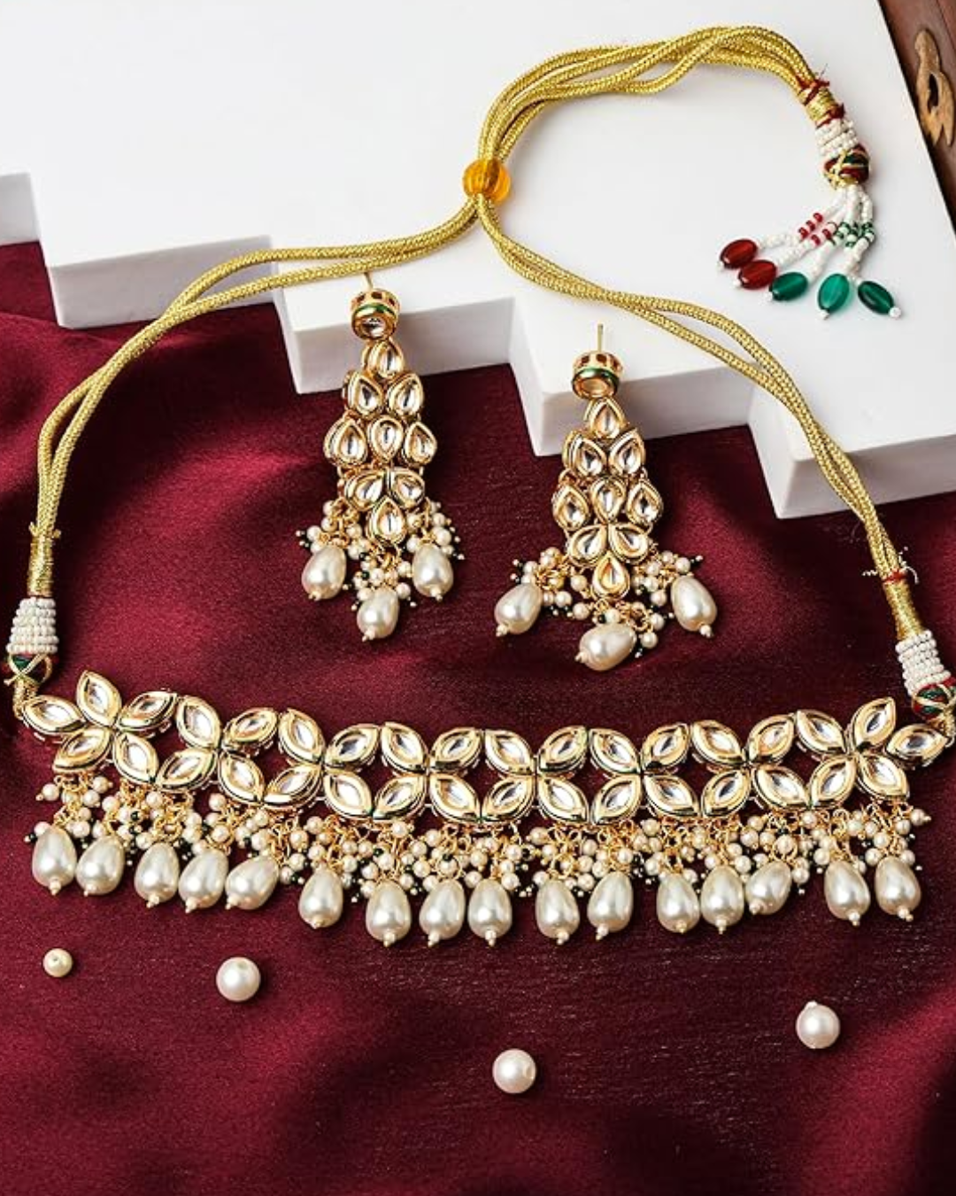 Khoobsurat Kundan Pearl Choker Necklace