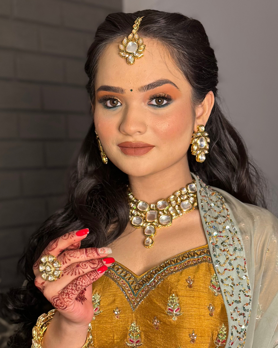 Regal Charm Necklace Set with Tikka