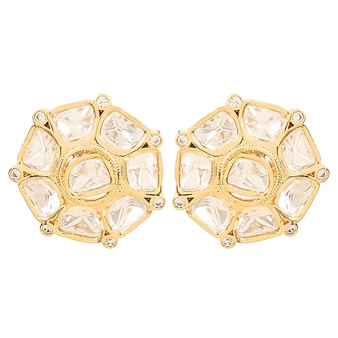 Floral Crystal Moissanite Studs