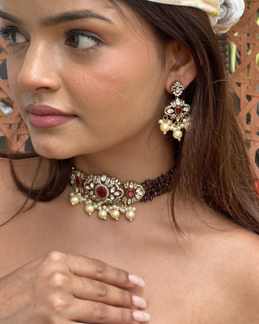 Velvet Charm Choker & Earrings Set