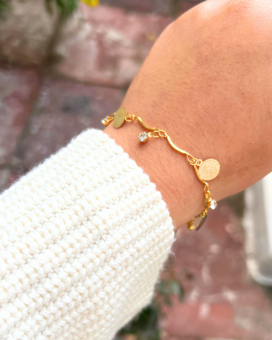 Gold Charm Adjustable Bracelet