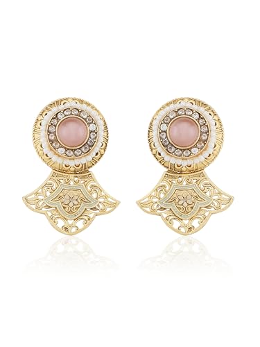 Temple Gold & Pastel Collar Necklace Set with Maang Tikka