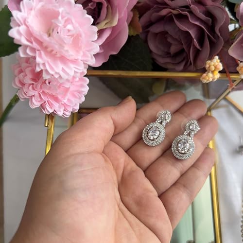 Clear Round Drop Earrings