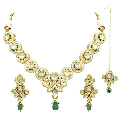 Statement Green Emerald Necklace Set