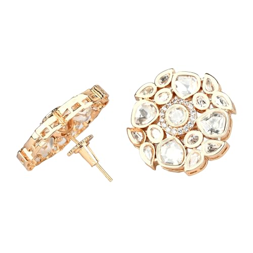 Big Moissanite Floral Stud Earrings