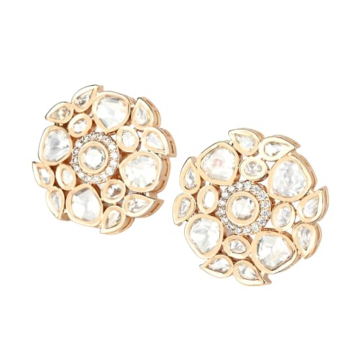Big Moissanite Floral Stud Earrings