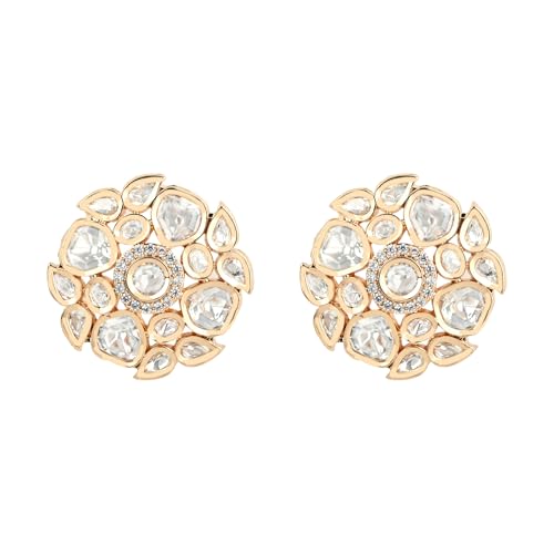 Big Moissanite Floral Stud Earrings