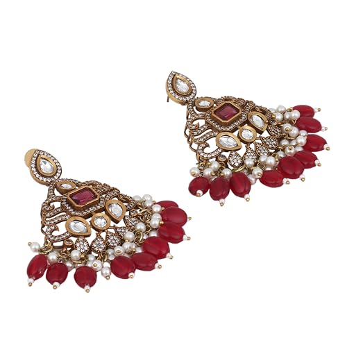 Maroon Two Tone Kundan Moissanite Choker