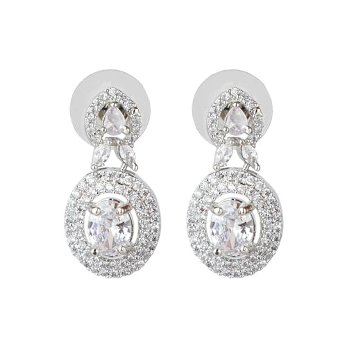 Clear Round Drop Earrings