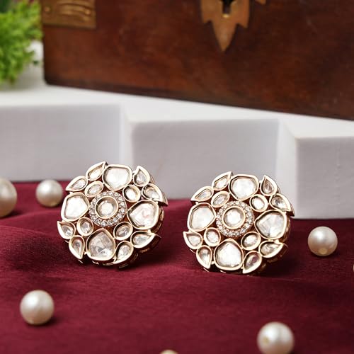 Big Moissanite Floral Stud Earrings