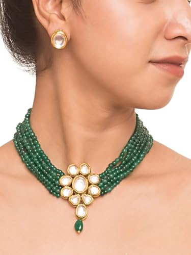 Jewellity White Kundan Choker Pendant Set Gift for Women/Girls NSK-5173-1