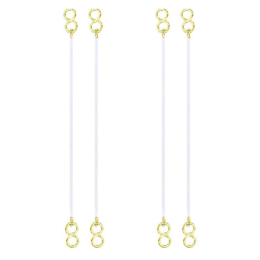 Jewellity Transparent Earring Support Chains, Lightweight, Invisible, for Heavy Earrings, Gold Plated, Pack of 2 Pairs for Women/Girls EC-210