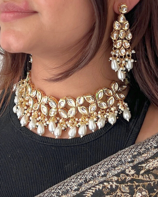 Khoobsurat Kundan Pearl Choker Necklace