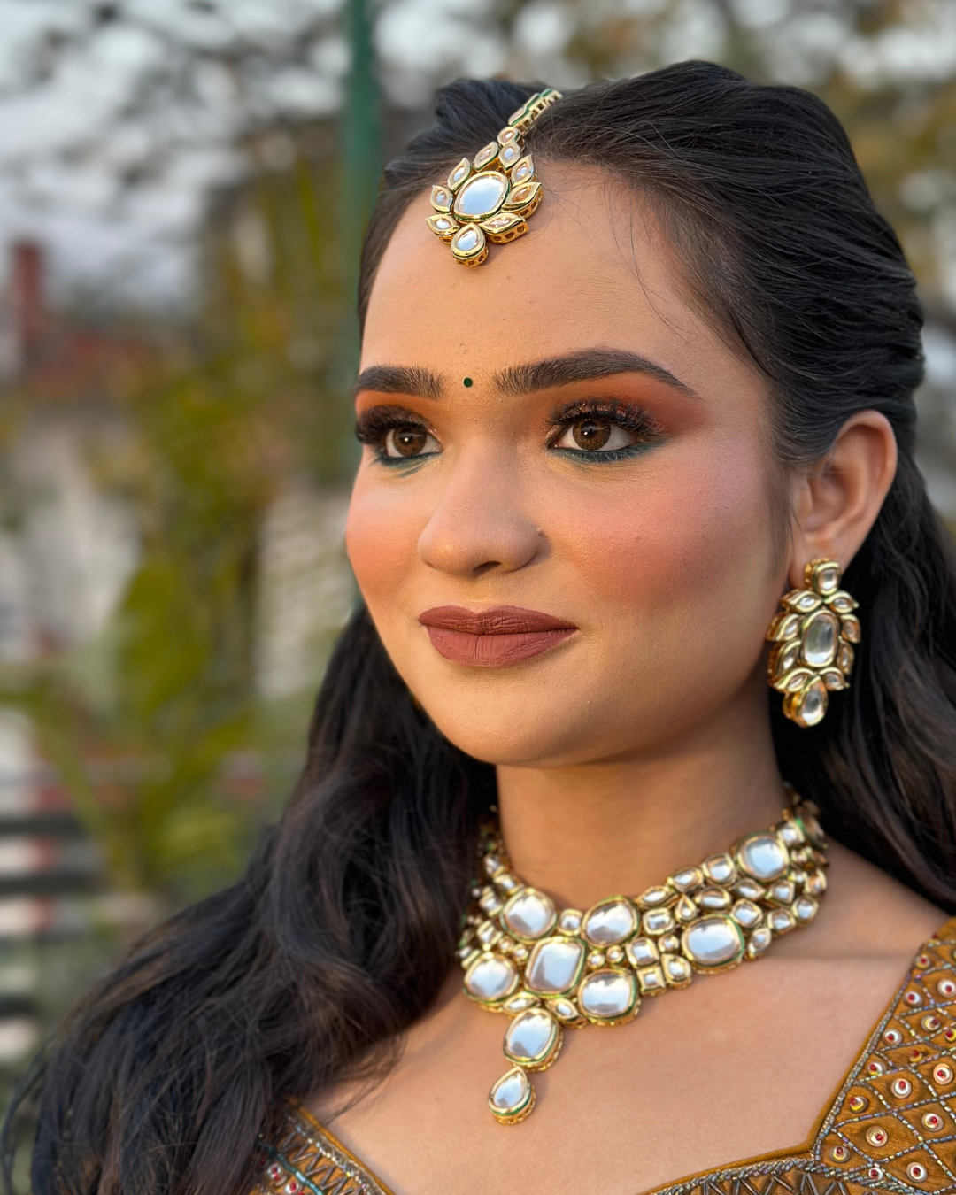Regal Charm Necklace Set with Tikka