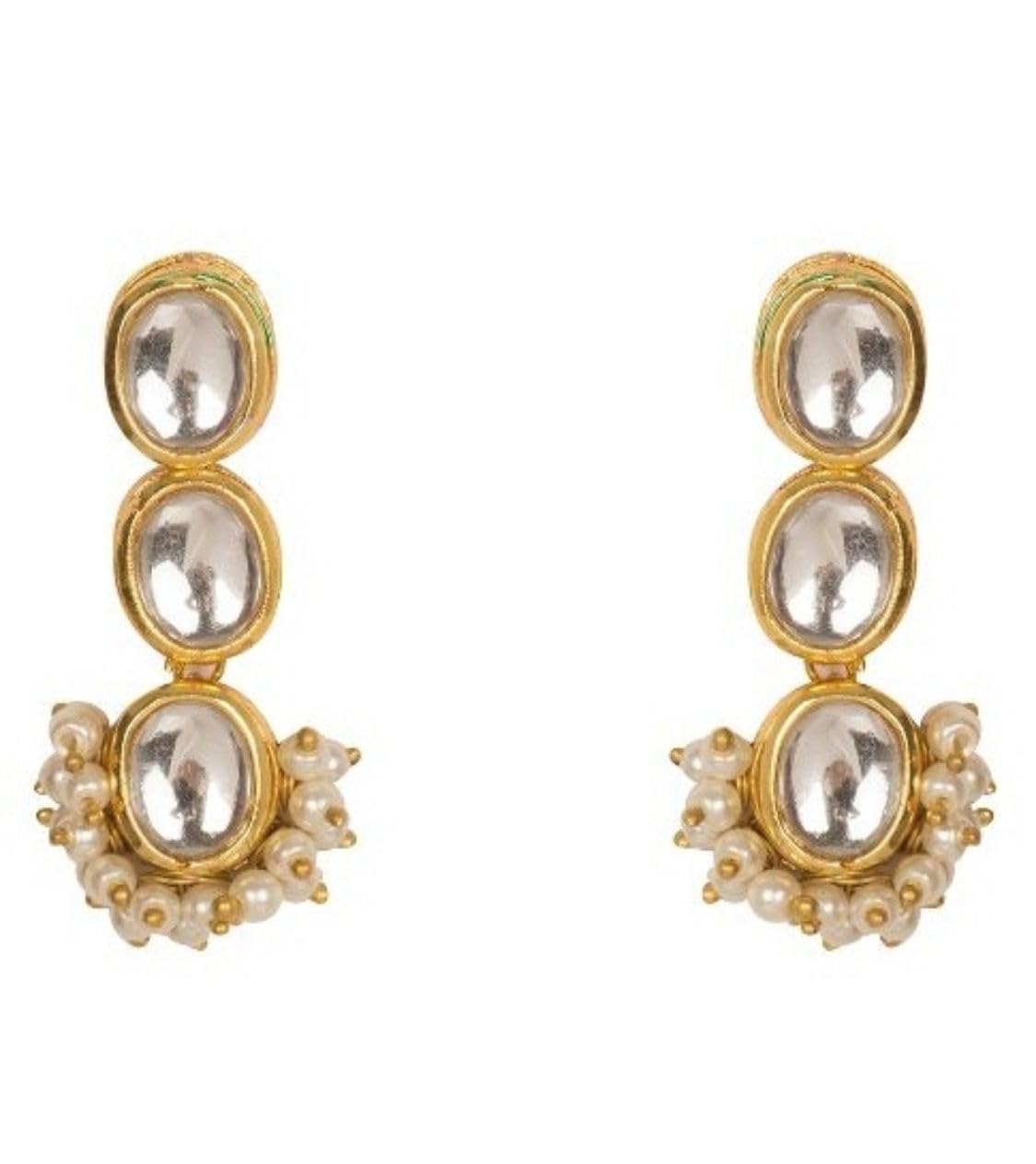 Jewellity Kundan with Back Meena Earrings for Women/Girls ERK -5186
