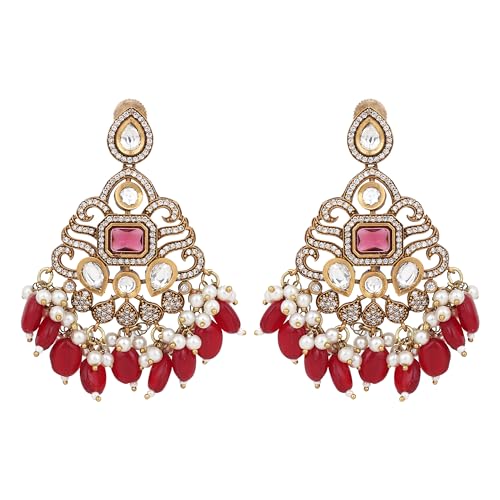 Maroon Two Tone Kundan Moissanite Choker
