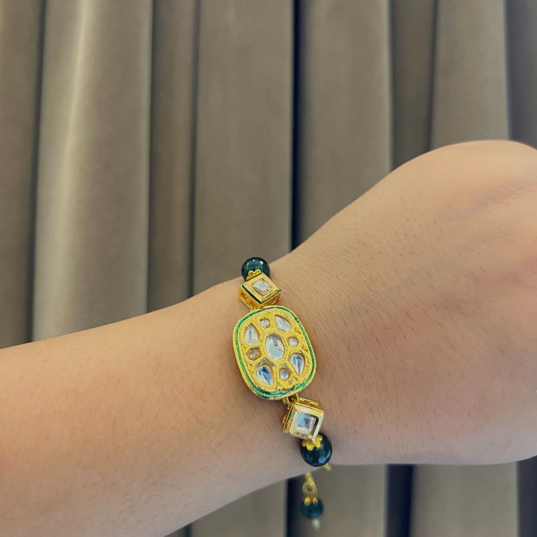 Zeba Kundan Fusion Bracelet (Adjustable)