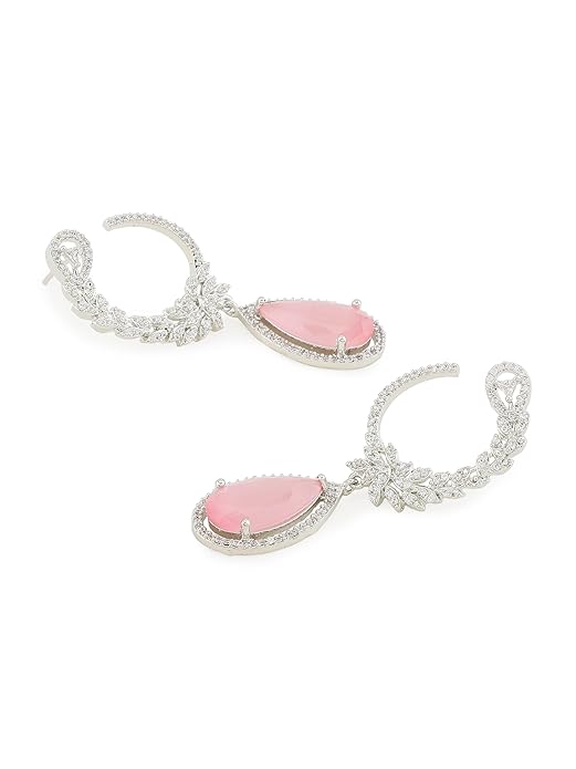 Statement Pink Rain Drop Earrings (ERA-780)