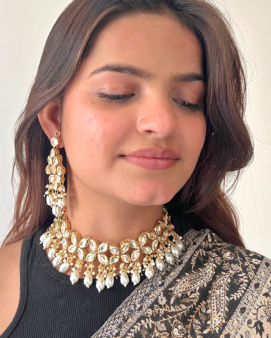 Khoobsurat Kundan Pearl Choker Necklace