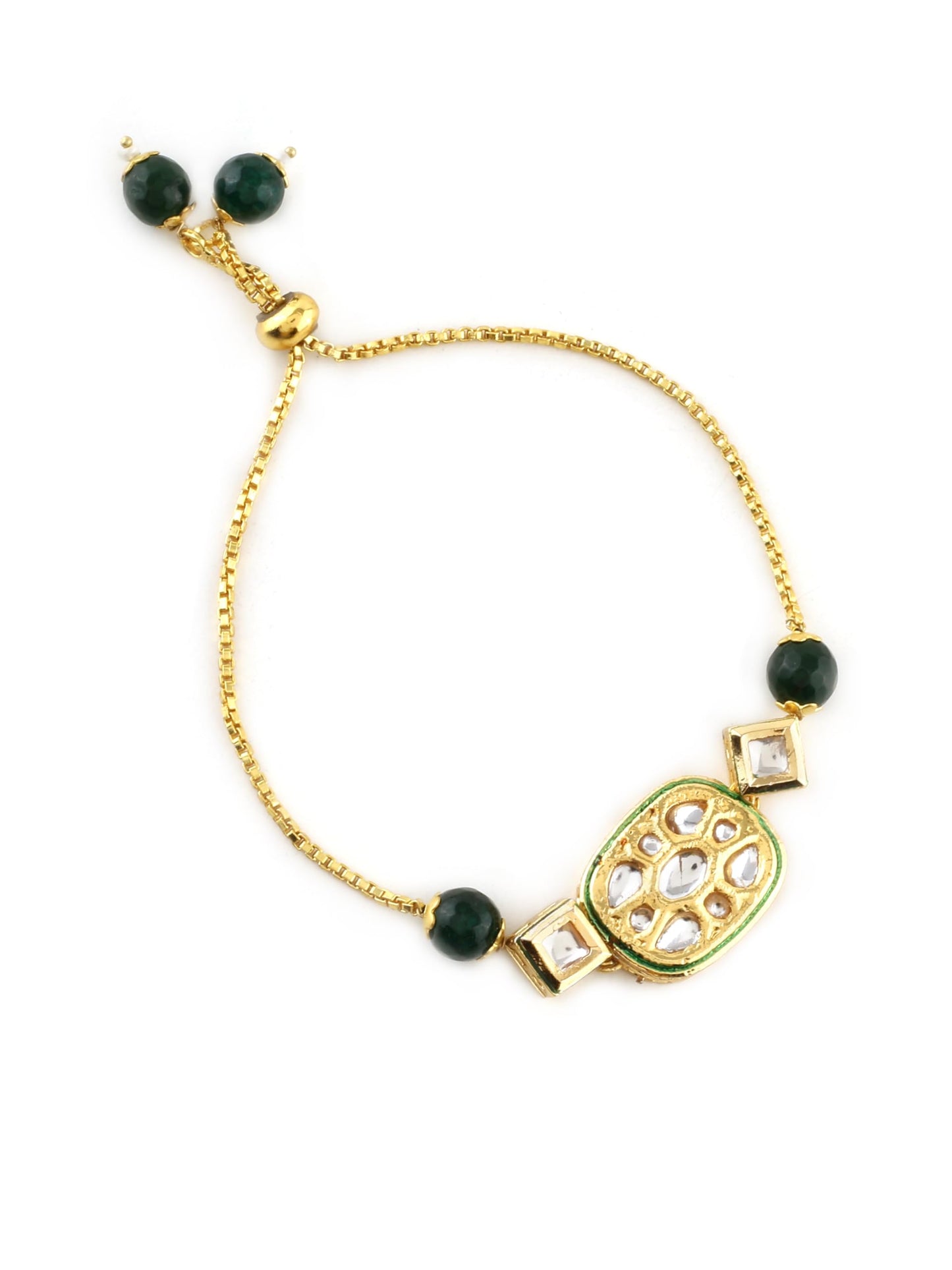 Zeba Kundan Fusion Bracelet (Adjustable)