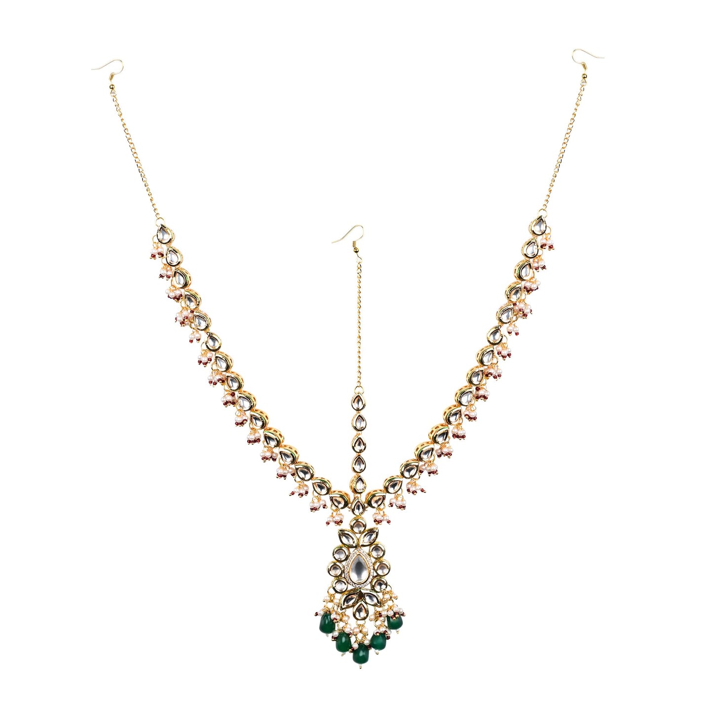 Green Kundan Mathapatti/ Sheeshfool