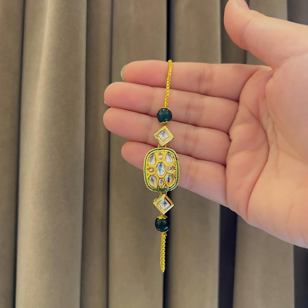 Zeba Kundan Fusion Bracelet (Adjustable)